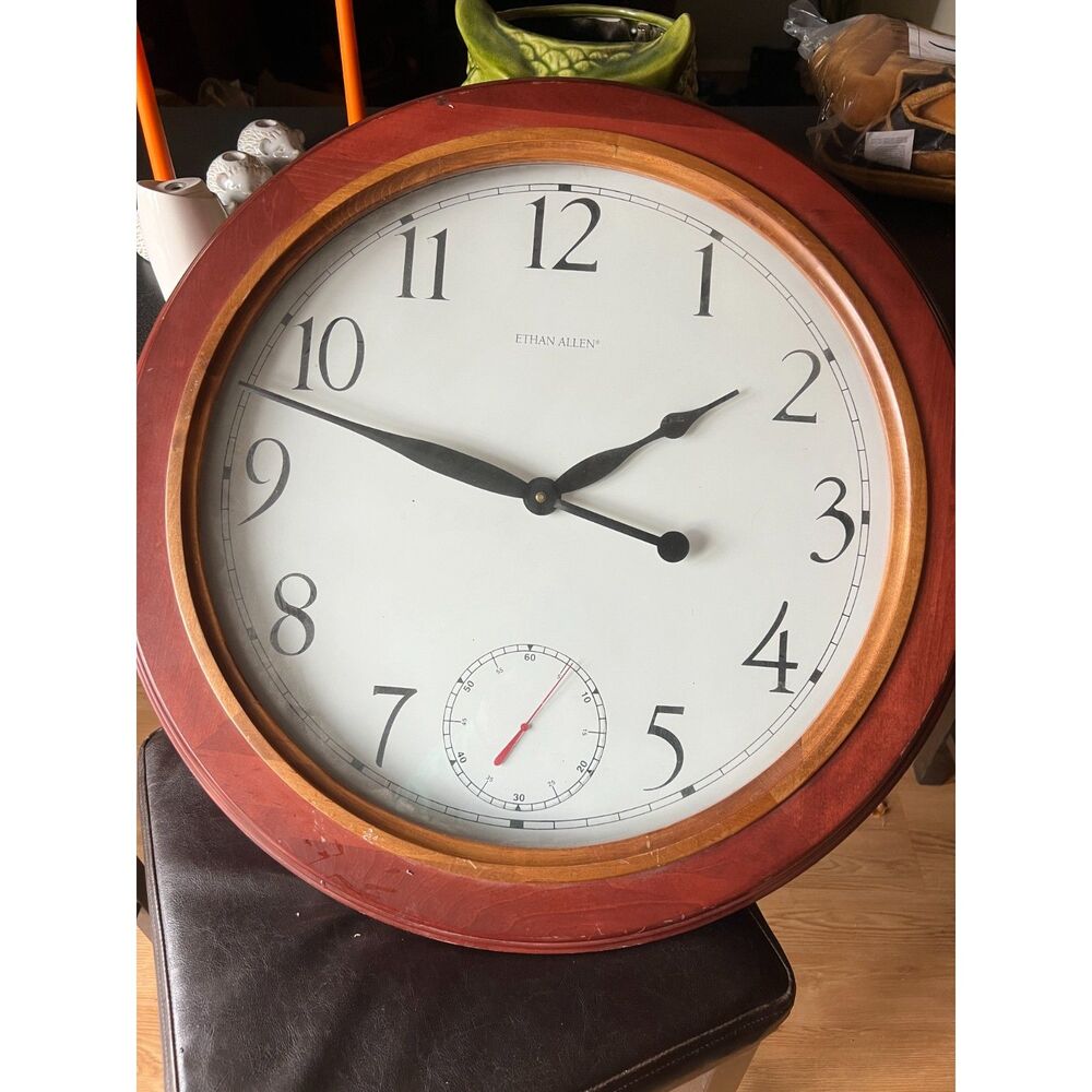 Ethan Allen Canterbury Maple Wall Clock Large 25"
